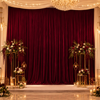 Rideaux de fond en tissu velours doré en gros, texture pelucheuse, pour décoration de scène de cérémonie de mariage et réception