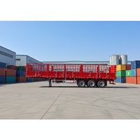 Semi Trailer Pagar Baja 3/4 As Roda 60 Ton 20/40/45FT untuk Transportasi Kargo Curah
