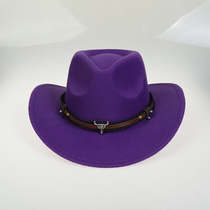 Chapeau <span class=keywords><strong>de</strong></span> <span class=keywords><strong>cowboy</strong></span> pour homme style européen-américain automne-hiver, grande visière pare-soleil, 100 % polyester, design raffiné, vente en gros - Product Image 3
