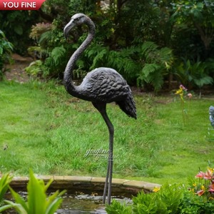 Escultura de patio al aire libre Estatua de garza de <span class=keywords><strong>metal</strong></span> Escultura de pájaro de bronce para la venta - Product Image 3