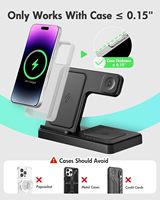 Station de charge sans fil pour plusieurs appareils, charge rapide, port USB Type-C pour iPhone Apple, écouteurs, montre connectée, etc.