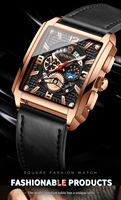 BINBOND B6575 6575 Jam Tangan Pria Tali Kulit Stainless Steel Tahan Air Merek Fashion Mewah Arloji Pria Relogio Masculino