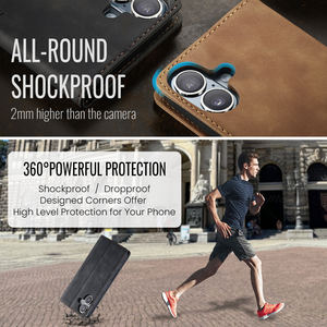 Pour <span class=keywords><strong>iPhone</strong></span> 16 16e 15 14 Plus 13 12 <span class=keywords><strong>11</strong></span> Pro Max iPhone17 17 17 Air Couverture Arrière <span class=keywords><strong>CaseMe</strong></span> 013 Matte Antichoc Flip Étui de Téléphone En Cuir - Product Image 5