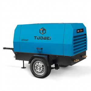 Compresor de Aire Portátil de Doble Tornillo, de Uso Pesado, Diésel, Lubricado, Refrigerado por Aire, 265CFM, Martillo Neumático - Product Image 1