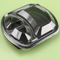 Contenitori per Alimenti da Asporto Neri 9x9 Pollici con Scomparti, Scatole Clamshell per Preparazione Pasti con Coperchio, Vendita all'Ingrosso