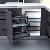 Étagère d'angle magique en acier inoxydable pour armoire de cuisine, organisateur d'angle mort