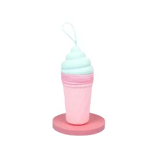 बच्चों के लिए फैशनेबल आइसक्रीम कोन स्टेशनरी केस, बच्चों के लिए आसान साफ और पर्यावरण-अनुकूल उपहार