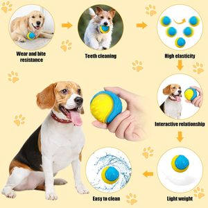 Jouet à mâcher interactif et durable pour chien, balle de sport couineuse, écologique, en caoutchouc TPR coloré, anti-ennui, 60g, pour l'extérieur, vente en gros - Product Image 3