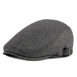 Boina de Lana para Hombre, Estilo Vaquero, Otoño Invierno, Clásica Británica Retro, Gorro Cálido para Hombres de Mediana Edad y Mayores - Product Image 1