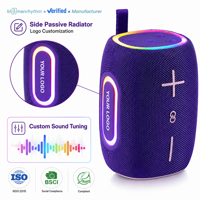 Fabric Speaker Portable Custom Printing High Power Subwoofer Hifi Audio Dustproof Long Lasting Wireless Working Mode