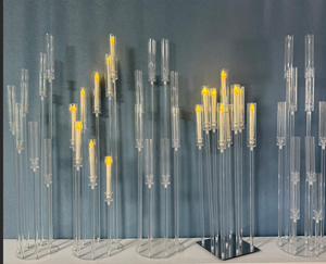 Centrotavola in Acrilico per Matrimoni, Candelabri e Portacandele in Acrilico, Lanterne e Vasetti in Plastica - Product Image 1