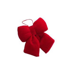 Ornement en velours rouge rembourré avec nœud, plusieurs tailles, décoration suspendue pour sapin de Noël, couronne, boîte cadeau, fête de Noël - Product Image 5