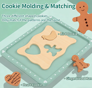 Jouets de cuisine en bois multifonctionnels et interactifs pour enfants : Biscuits de dessin animé en gros pour jeux de simulation de cuisson éducatifs - Product Image 5