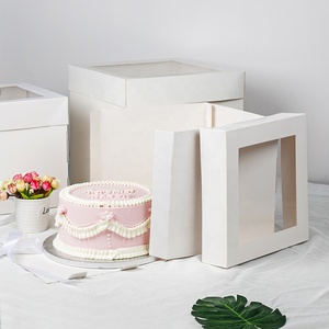<span class=keywords><strong>Hot</strong></span> bán bánh box12 x 12x8 inch Trắng với cửa sổ Ổ Hộp Tùy chỉnh cao bánh Đóng gói hộp của kích cỡ khác nhau - Product Image 1