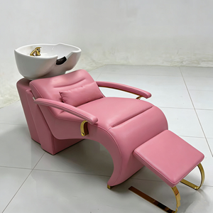 High Quality Luxury Gold Stainless Steel Shampoo Chair with Water Parts, Customizable Color Shampoo Bed - Product Image 2