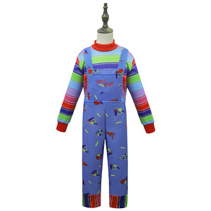 Disfraces de Cosplay de Chucky para Niños y Niñas, Camiseta, <span class=keywords><strong>Vestido</strong></span>, Mono, Traje de Dos Piezas, Disfraz Infantil para Halloween, Carnaval, Fiesta - Product Image 5