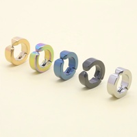 Ensemble de boucles d'oreilles clipsables en acier inoxydable sans perçage, fausses créoles et manchettes d'oreille pour hommes et femmes, bijoux de piercing de cartilage