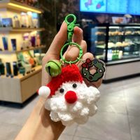Gantungan Kunci Santa Claus Buatan Tangan 2026, Gantungan Kunci Boneka Natal 3D, Liontin Gantungan Kunci Rajut, Gantungan Kunci Natal, Hiasan Tas
