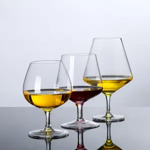 Gobelet en verre de cristal Verre à vin à whisky sur pied court Verre à cognac fin