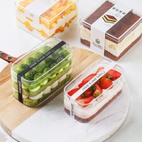 Offres Spéciales Personnalisé Rectangle Carré Clair Présentoir Acrylique Dôme Dessert Bonbons Tiramisu Gâteau Boîtes Avec Couvercle