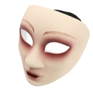 Mujer <span class=keywords><strong>media</strong></span> <span class=keywords><strong>cara</strong></span> mascarada fiesta Cosplay disfraz accesorio <span class=keywords><strong>Halloween</strong></span> y boda adecuado rubor <span class=keywords><strong>maquillaje</strong></span> <span class=keywords><strong>de</strong></span> ojos labios rojos como máscara - Product Image 4