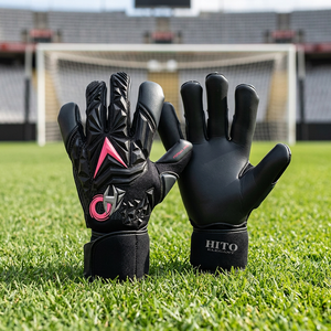 Breathable Lightweight Professional Goalkeeper Gloves with Finger Backhand Rubber Inject Palm Contact Latex Ateched Strap - Product Image 4