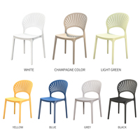 Chaise en plastique de coquille de conception de mode forte capacité portante plusieurs couleurs empilées chaise de jardin de mobilier d'extérieur