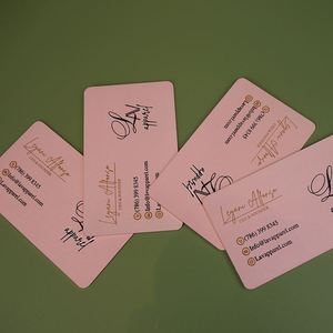 Carte de visite personnalisée de luxe rose gaufrée avec logo estampé à chaud en or pour carte d'identité VIP et carte de visite professionnelle - Product Image 5