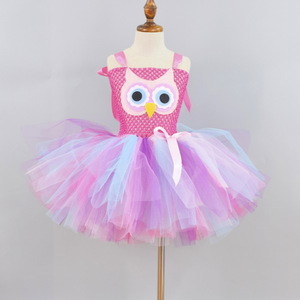 ชุดเด็กผู้หญิงกระโปรงฟูฟ่องชุดการ์ตูนนกฮูกเล่นตามบทบาท - Product Image 4