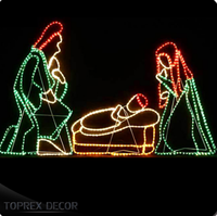 Guirlande lumineuse LED pour crèche extérieure, motif de Noël, lumière décorative, naissance de Jésus, décoration de Noël extérieure