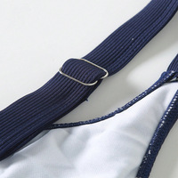 Meilleures ventes - Maillot de bain une pièce rembourré en polyester bleu marine pour femme, coupe ajustée, grandes tailles XL-4XL, pour tailles américaines personnalisées