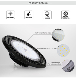 Luz LED de bahía alta, 100W, 150W, 200W, 240W, 300W, 400W, 500W, IP65, resistente al agua, 5 años de garantía, luz Industrial de bahía alta - Product Image 4