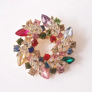 Sang Trọng Trâm Pins Pha Lê Rhinestone Thời Trang Lấp Lánh Rhinestone Pha Lê Zinnia Trâm Cho Phụ Nữ