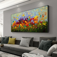 En gros personnalisé grande toile abstraite couteau fleur peinture à l'huile moderne mur Art photo maison décorative fleurs peintures