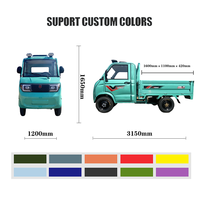 Camionnette électrique chinoise, mini 4 roues, cabine simple, 1800W, batterie 60V, charge utile 1500KG, autonomie <100km