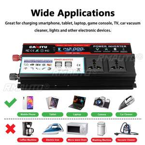 Inversor de Corriente de 6000W con Pantalla LCD, Inversor de Corriente para Automóvil de CC12V/24V a CA110V/220V, 4 Puertos USB, Transformador para Automóvil, Convertidor Automático - Product Image 6