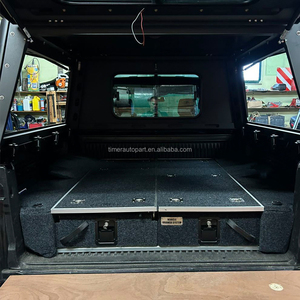 Sistema de cajones dobles para caja de camioneta <span class=keywords><strong>4x4</strong></span> todoterreno, 1380 mm de largo, superficie de alfombra, almacenamiento de carga, cajón extraíble para Ranger Hilux - Product Image 2