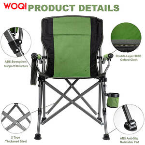 Silla Plegable para Exteriores Woqi, Marco de Aluminio, Tela Oxford, Silla de Jardín y Camping, Verde Esmeralda, 55x55x94cm - Product Image 4