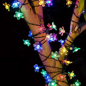 Solar leuchten im Freien Garten wasserdicht LED Blume Kirschblüte Lichterketten im Freien für Gartenparty Urlaub LED Solar Licht