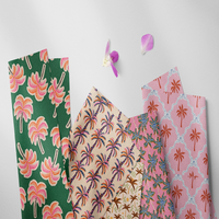 Conceptions d'été mignonnes 100% polyester coloré palmier jacquard crêpe poly jacquard avec des motifs d'été