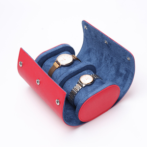 Couleur rouge En Gros Personnalisé 2 Fentes de <span class=keywords><strong>Montre</strong></span> de Stockage En Cuir <span class=keywords><strong>Montre</strong></span> Boîte Cadeau Avec Logo Personnalisé - Product Image 3
