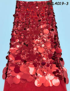 Diseño Novedoso, Ecológico, Sexy, Proveedor de Confianza, Tela de Malla con Encaje Festoneado, Lentejuelas Africanas de Nigeria, 5 Yardas, Alta Calidad, 100% - Product Image 3