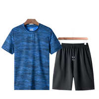 Conjuntos Deportivos de 2 Piezas para Hombre, Estilo Casual de Verano, para Gimnasio y Deportes, Talla Grande, 100% Poliéster, Venta al Por Mayor Personalizada
