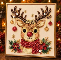 Kit de Peinture Diamant DIY Noël Perles et Diamants, Meilleures Ventes, Père Noël et Renne, Fait Main, Moderne et Simple, MG-001, Décoration Maison