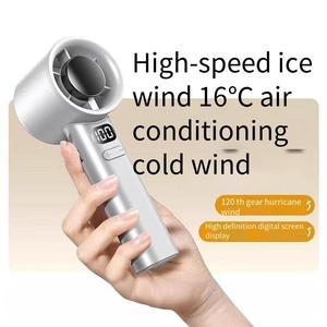 Ventilateur portable M11 Cross-border Explosions, mini-ventilateur turbofan 120 vitesses, moteur sans balais, alimenté par batterie, en plastique, version anglaise - Product Image 2