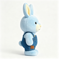 Peluche Lapin de Dessin Animé Doux et Moelleux avec Tenue en Jean – Poupée Animale Adorable Personnalisable et Hypoallergénique