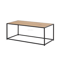 Table basse industrielle polyvalente avec structure en métal noir robuste et plateau en MDF mélaminé pour salon et usage résidentiel