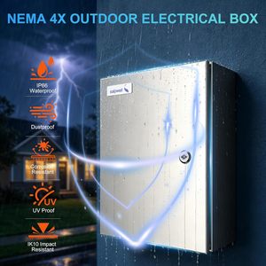 SAIPWELL Çin NEMA 4X 304 Paslanmaz Çelik Elektrik Kutusu 10x8x4 İnç Dış Mekan Bağlantı Kutusu Montaj Plakası Duvar - Product Image 2