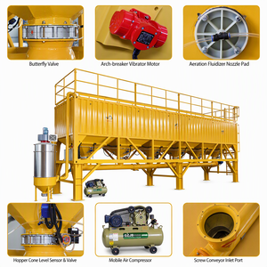 Contenedor de Envío 40HQ Tipo Silo Horizontal para Cemento, Silo de Almacenamiento a Granel de 80t 100t para <span class=keywords><strong>Planta</strong></span> de Concreto Premezclado - Product Image 2