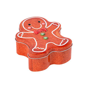 新デザイン ジンジャーブレッドマン エコフレンドリーなブリキ缶-クリスマスノベルティ クッキー ケーキ キャンディ ビスケット チョコレート ホリデーギフト - Product Image 5